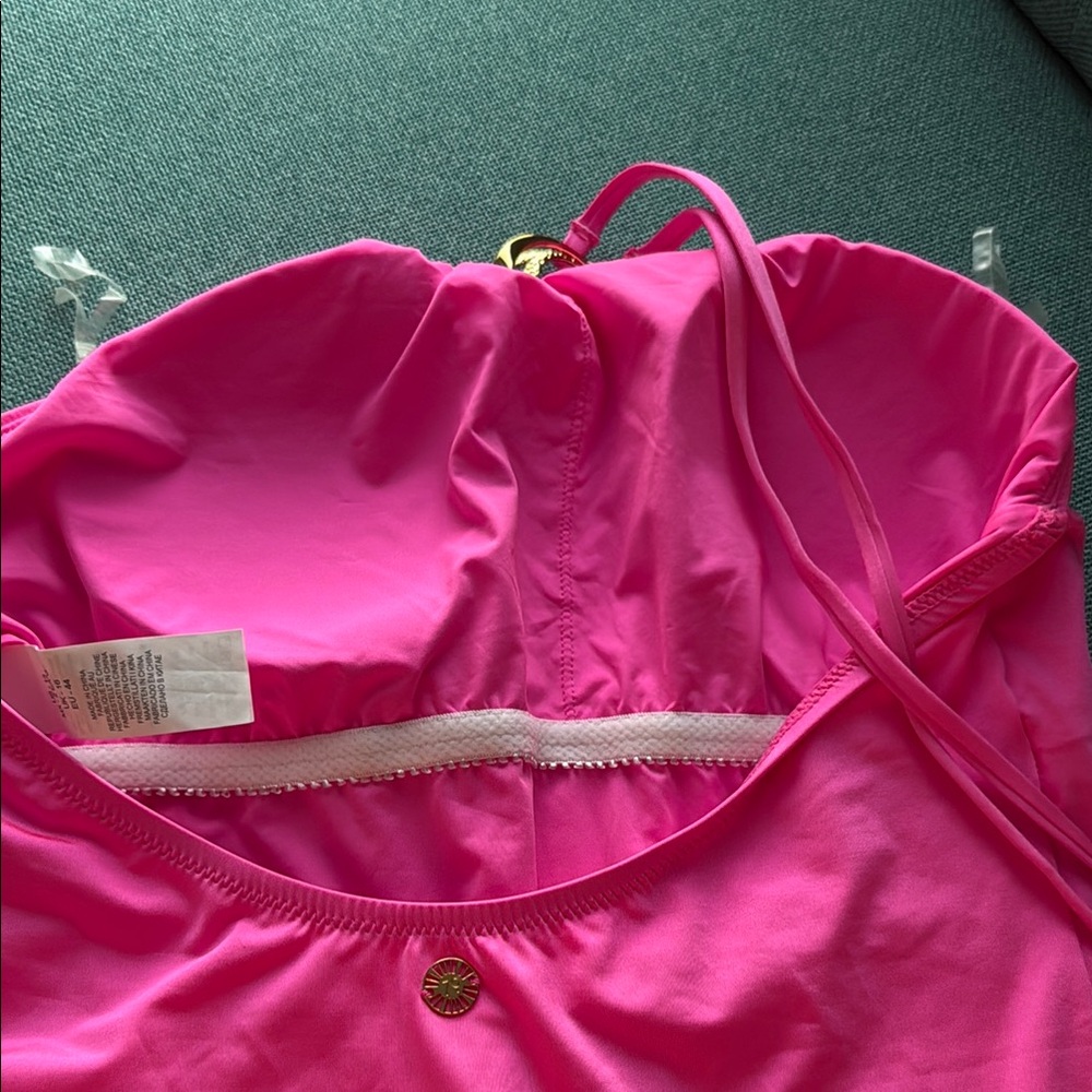 Sunshine 79 Women's Standard High Neck One Piece Swimsuit in Pink - Picture 4 of 6